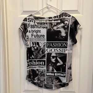 Stylish Black and White Graphic Women's Top